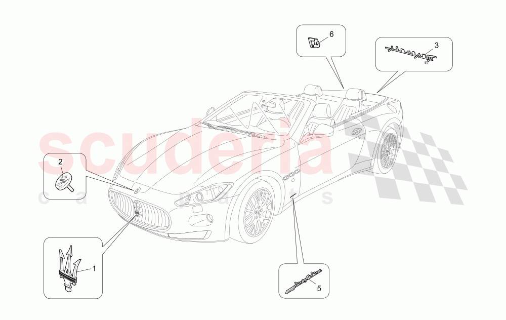 TRIMS, BRANDS AND SYMBOLS of Maserati Maserati GranCabrio (2013+) Sport