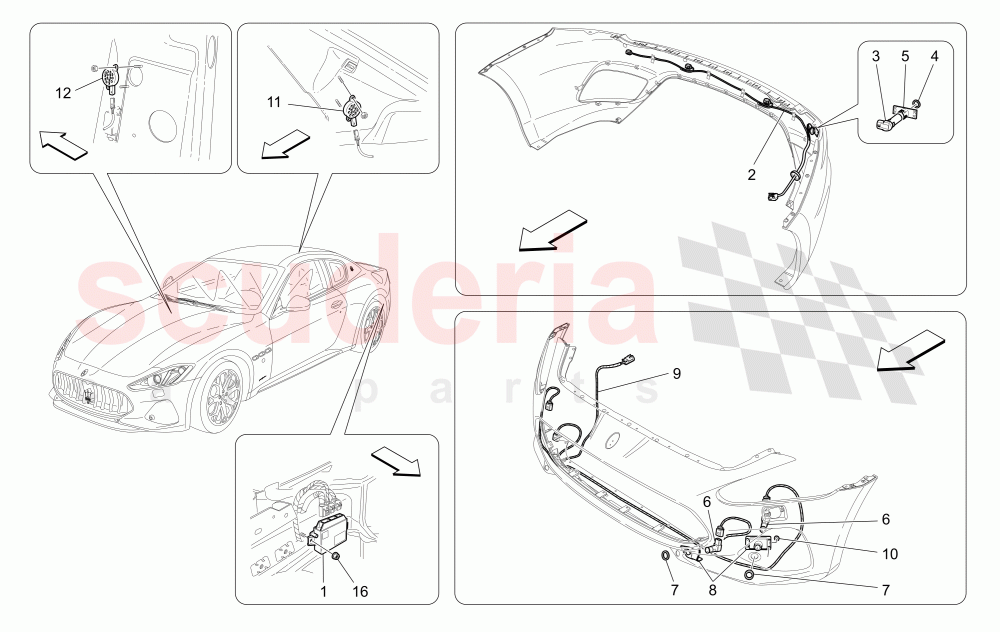 PARKING SENSORS of Maserati Maserati GranTurismo (2017+) Sport Auto