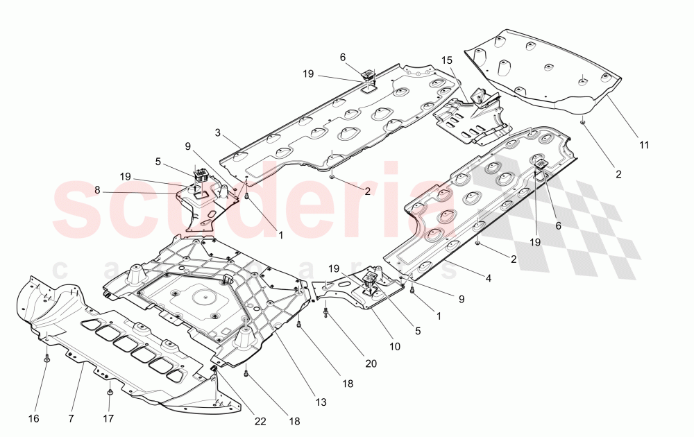 UNDERBODY AND UNDERFLOOR GUARDS (Available with: EURO 6Not available with: EURO 5) of Maserati Maserati Ghibli (2017+) S Q4