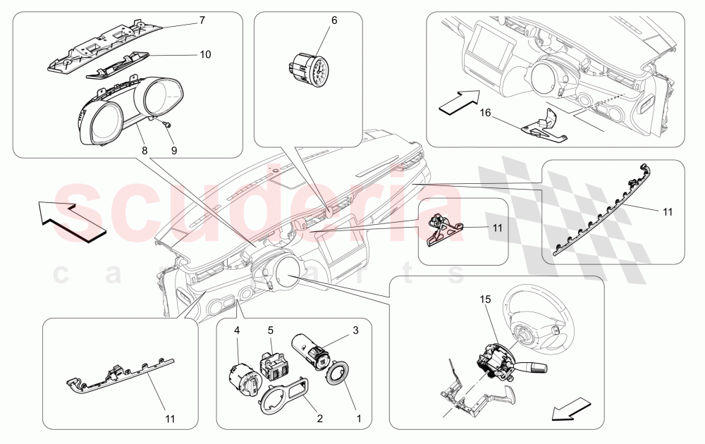 DASHBOARD DEVICES of Maserati Maserati Quattroporte (2013-2016) Diesel