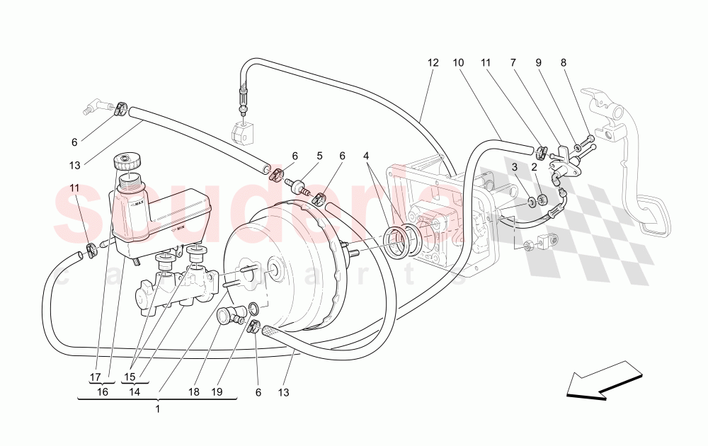 BRAKES AND CLUTCH HYDRAULIC CONTROLS of Maserati Maserati 4200 Coupe (2005-2007) CC