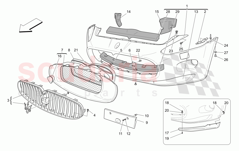 FRONT BUMPER of Maserati Maserati GranTurismo (2007-2010) Auto