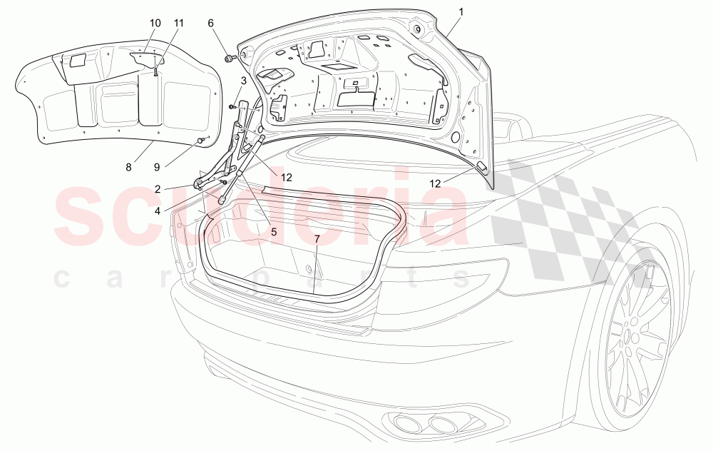 REAR LID (Not available with: Special Edition) of Maserati Maserati GranCabrio (2011-2012) Sport