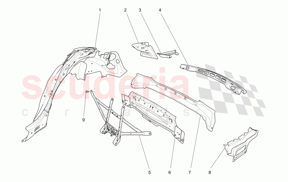 BODYWORK AND REAR OUTER TRIM PANELS of Maserati Maserati Quattroporte (2013-2016) S V6 410bhp