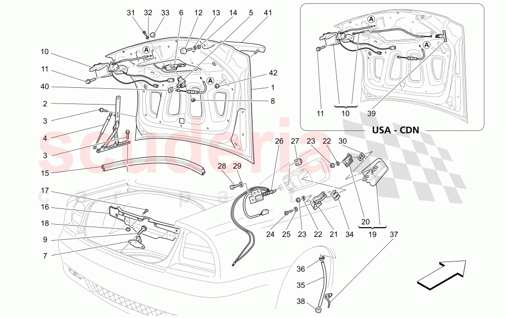 REAR LID (Includes fuel tank door Available with: "GranSport MC Victory" Version) of Maserati Maserati GranSport Coupe (2005-2007)