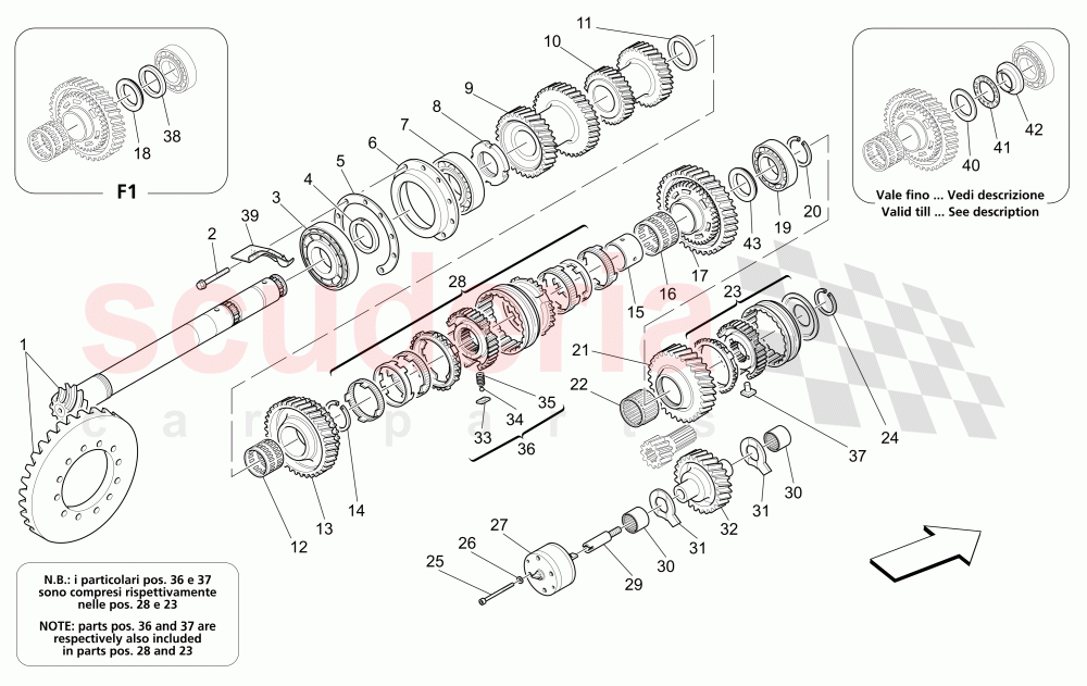 LAY SHAFT GEARS of Maserati Maserati 4200 Coupe (2002-2004) CC