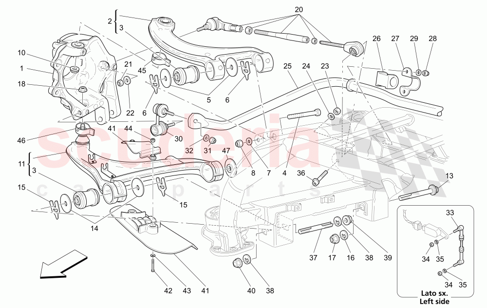 REAR SUSPENSION of Maserati Maserati Quattroporte (2003-2007) DuoSelect