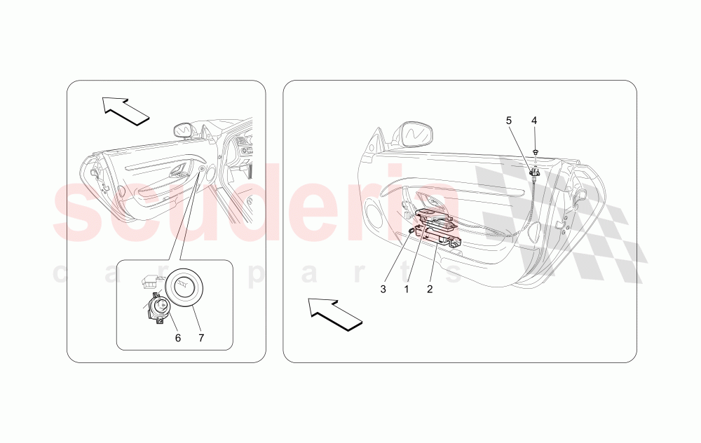 DOOR DEVICES (Not available with: Special Edition) of Maserati Maserati GranCabrio (2013+) Sport