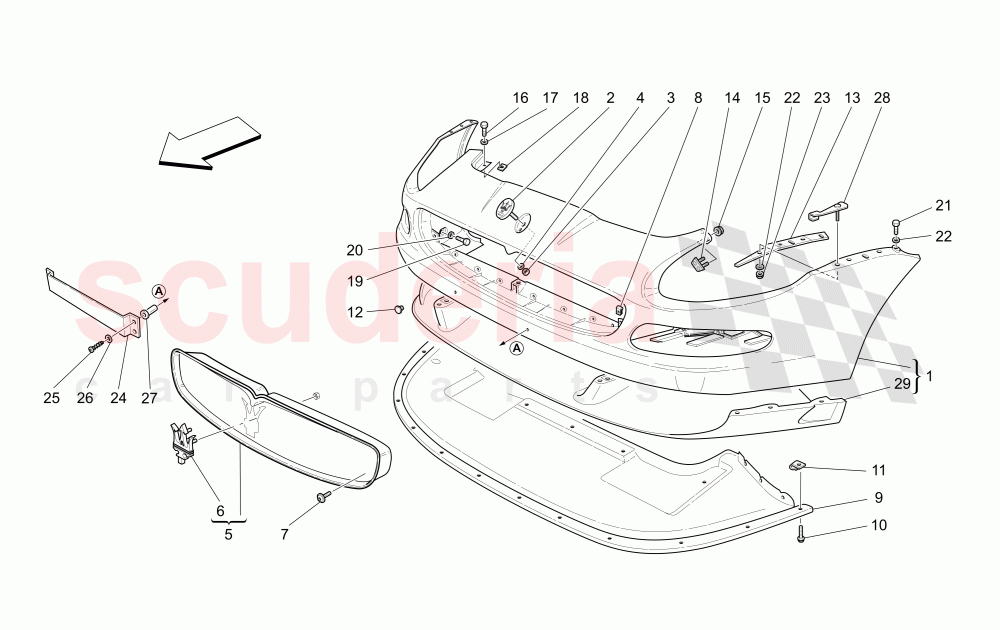 FRONT BUMPER of Maserati Maserati GranSport Spyder (2005-2007)