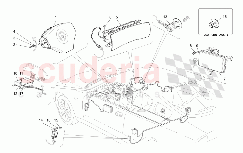 AIRBAG SYSTEM of Maserati Maserati 4200 Coupe (2005-2007) CC