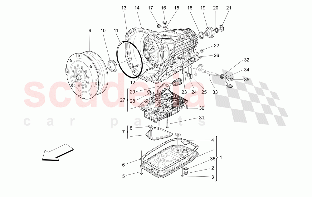 GEARBOX HOUSINGS of Maserati Maserati GranTurismo (2009-2012) S Auto