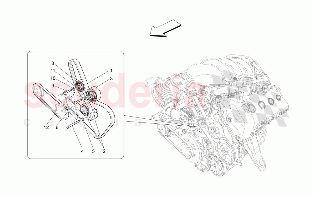 AUXILIARY DEVICE BELTS of Maserati Maserati GranCabrio (2017+) Special Edition