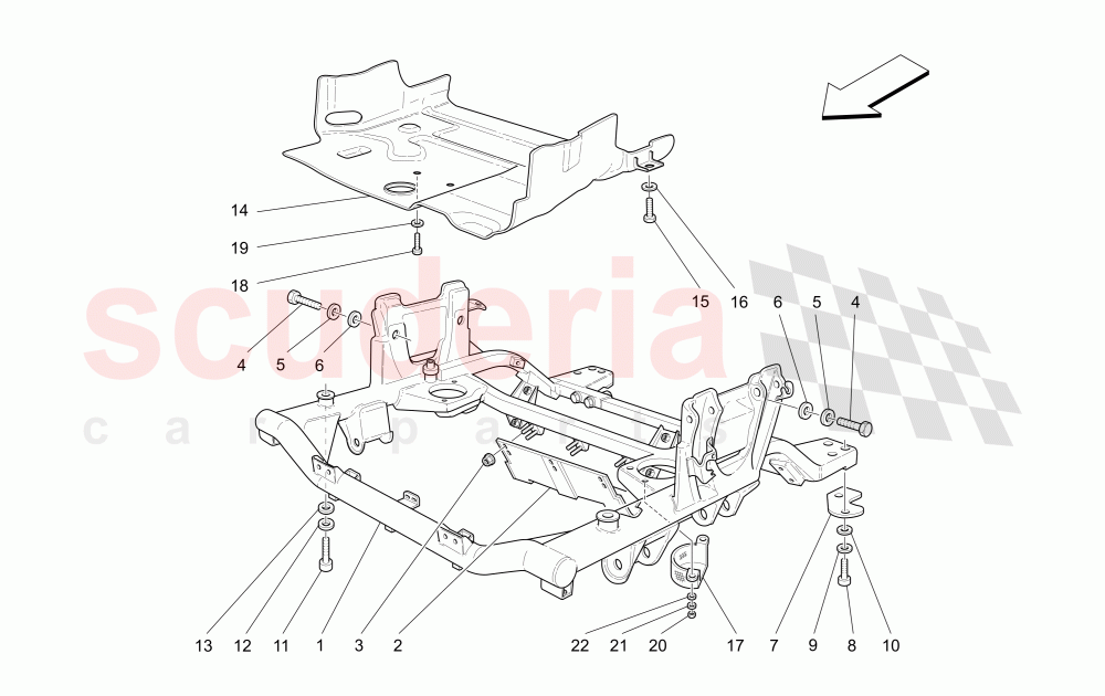 FRONT UNDERCHASSIS of Maserati Maserati 4200 Coupe (2002-2004) GT