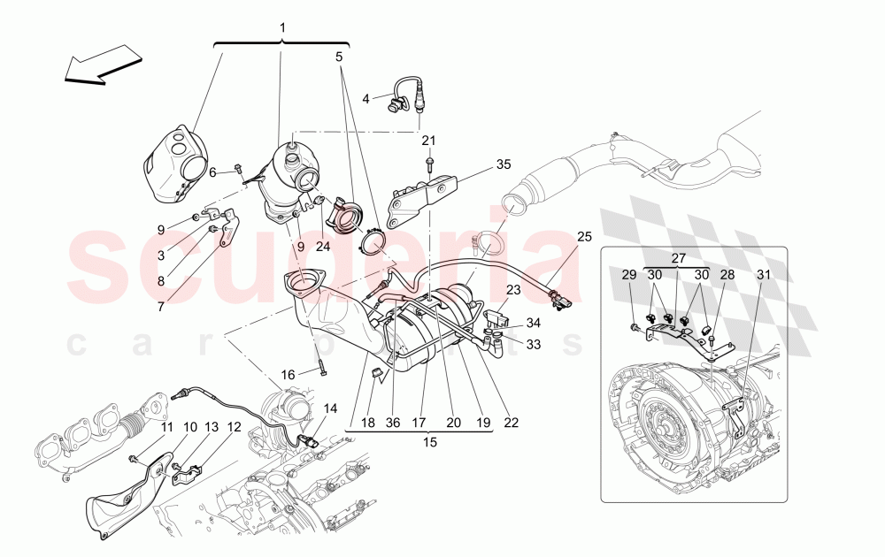 PRE-CATALYTIC CONVERTERS AND CATALYTIC CONVERTERS of Maserati Maserati Levante (2017+) Diesel