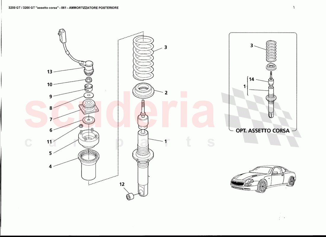 REAR SHOCK ABSORBER of Maserati Maserati 3200 GT / Assetto Corsa