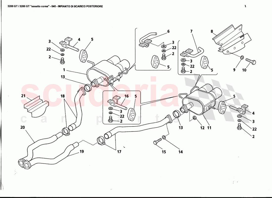 REAR EXHAUST SYSTEM of Maserati Maserati 3200 GT / Assetto Corsa