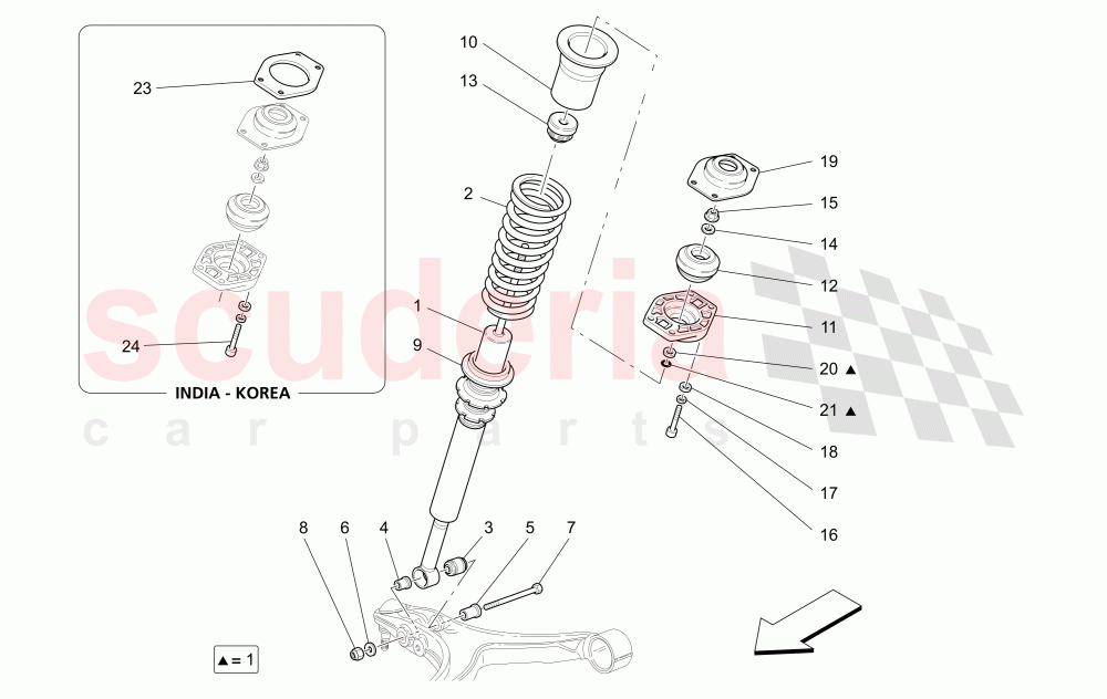 FRONT SHOCK ABSORBER DEVICES of Maserati Maserati GranCabrio (2013+) Sport