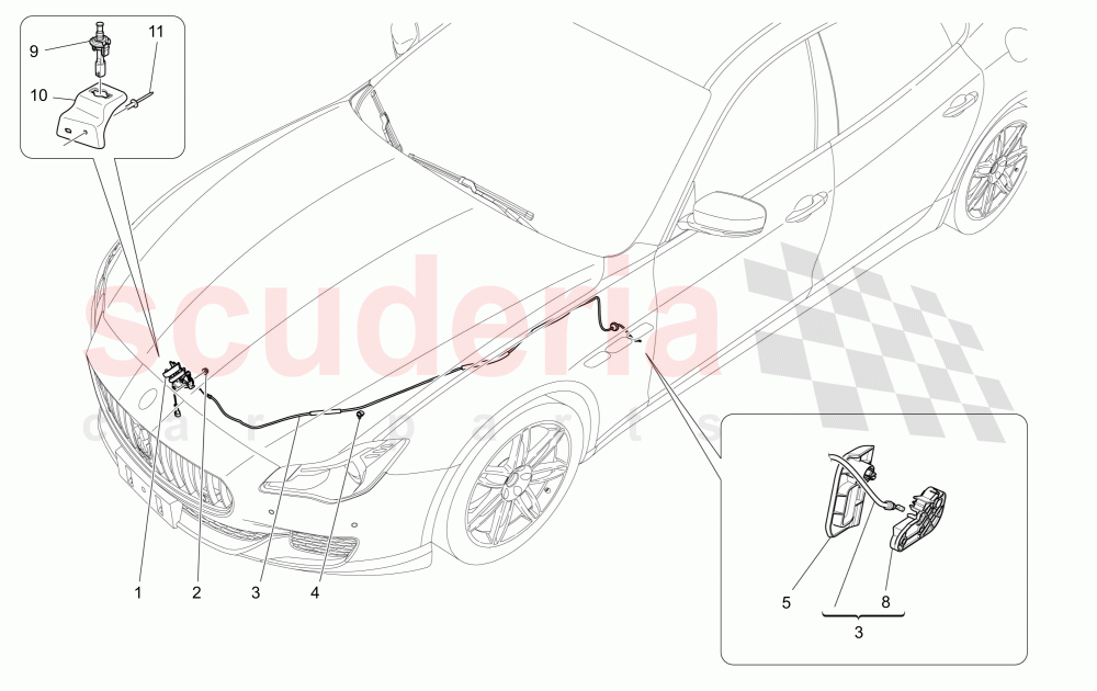 FRONT LID OPENING BUTTON of Maserati Maserati Quattroporte (2013-2016) S Q4