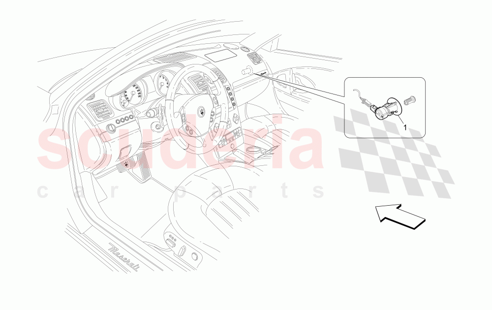 PASSENGER'S AIRBAG-DEACTIVATION of Maserati Maserati Quattroporte (2003-2007) DuoSelect