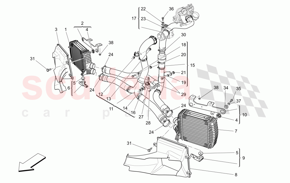 INTERCOOLER SYSTEM of Maserati Maserati Quattroporte (2013-2016) Diesel