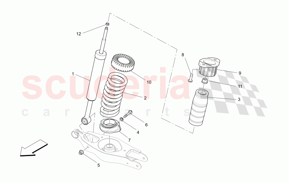 REAR SHOCK ABSORBER DEVICES of Maserati Maserati Ghibli (2017+) Diesel