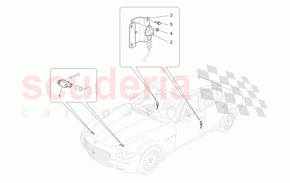 CRASH SENSORS of Maserati Maserati Quattroporte (2008-2012) S 4.7