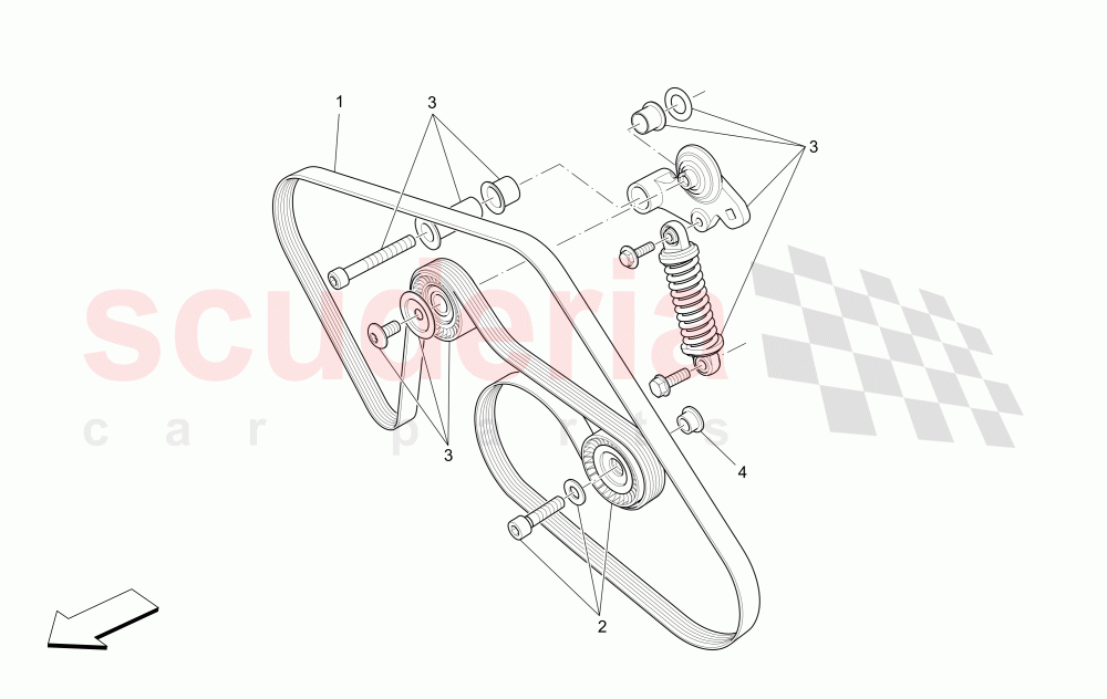 AUXILIARY DEVICE BELTS of Maserati Maserati Quattroporte (2013+) GTS