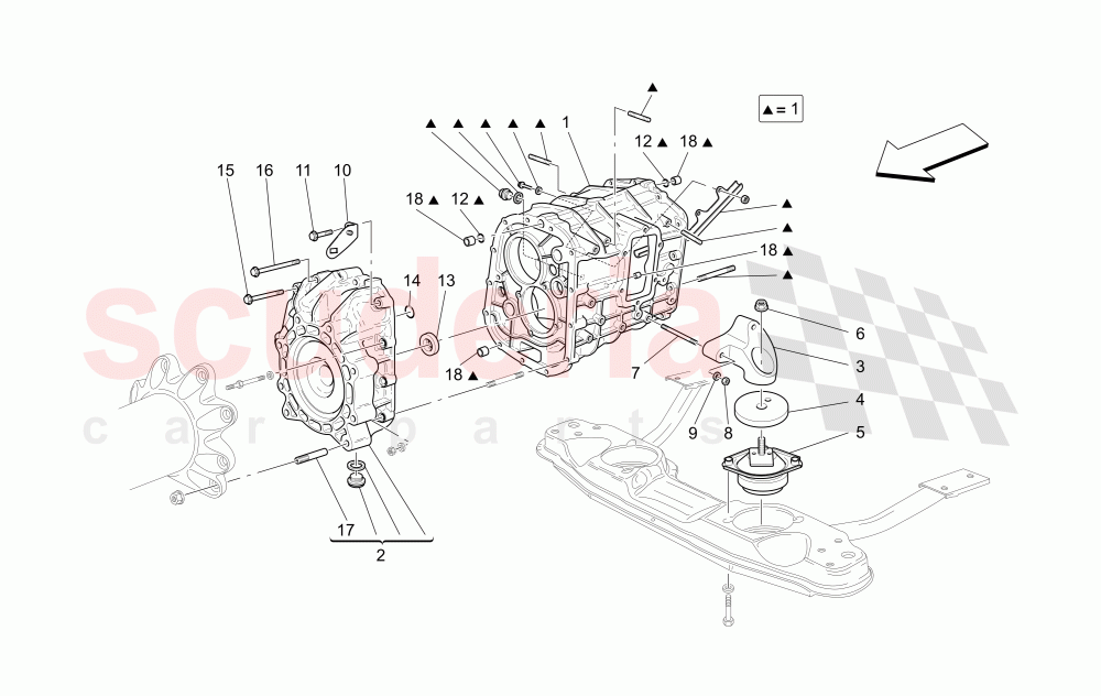 GEARBOX HOUSINGS of Maserati Maserati GranTurismo (2008-2010) S