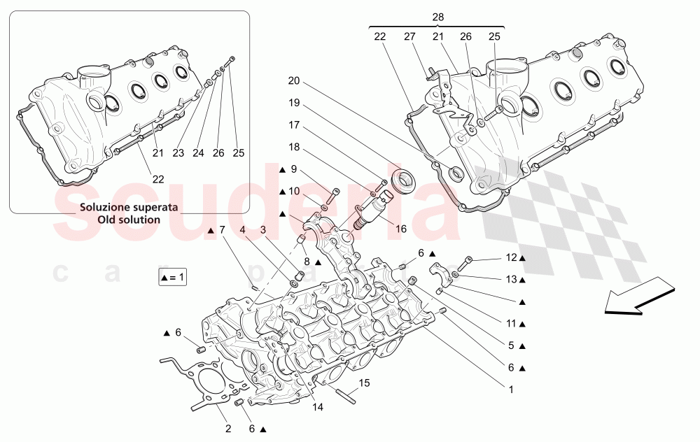 LH CYLINDER HEAD of Maserati Maserati Quattroporte (2008-2012) S 4.7