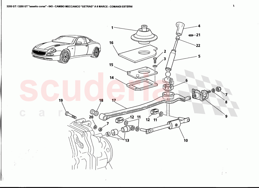 GETRAG TRANSMISSION - 6 SPEED - OUTSIDE CONTROLS of Maserati Maserati 3200 GT / Assetto Corsa