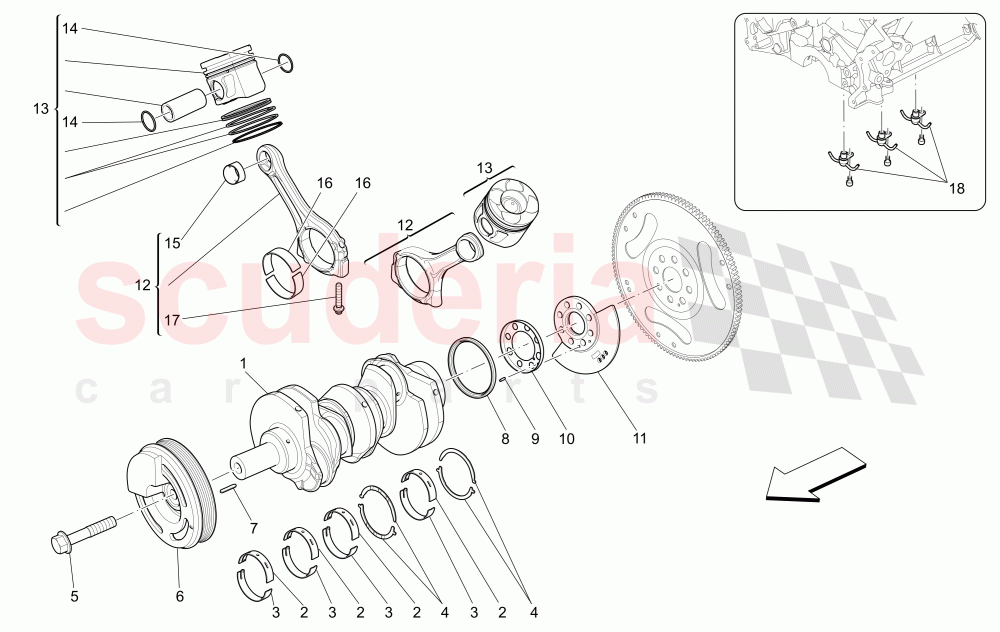 CRANK MECHANISM of Maserati Maserati Quattroporte (2013-2016) Diesel