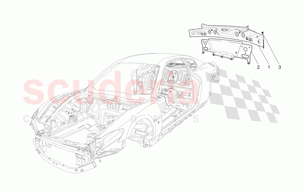 BODYWORK AND REAR OUTER TRIM PANELS of Maserati Maserati GranTurismo (2011-2013) Auto