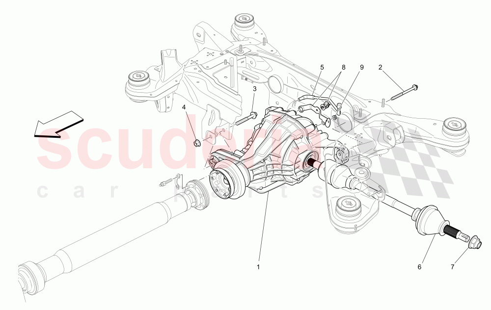 DIFFERENTIAL AND REAR AXLE SHAFTS of Maserati Maserati Levante (2017+) Diesel