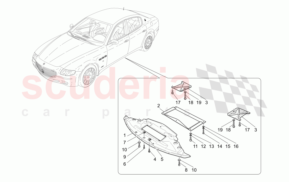 UNDERBODY AND UNDERFLOOR GUARDS of Maserati Maserati Quattroporte (2003-2007) Auto