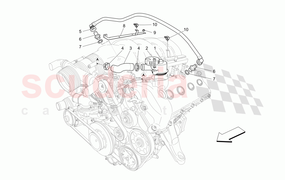 OIL VAPOUR RECIRCULATION SYSTEM of Maserati Maserati GranTurismo (2012-2016) Sport CC