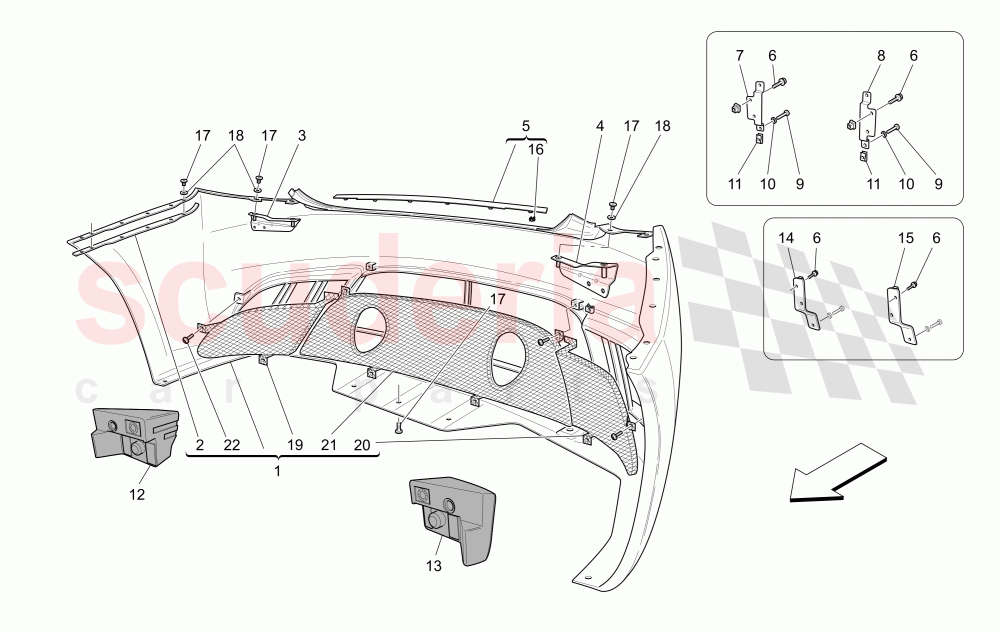 REAR BUMPER of Maserati Maserati GranCabrio (2013-2015) MC