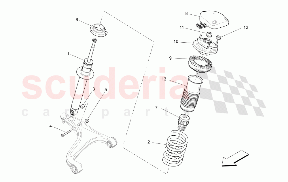 FRONT SHOCK ABSORBER DEVICES of Maserati Maserati Quattroporte (2013+) GTS