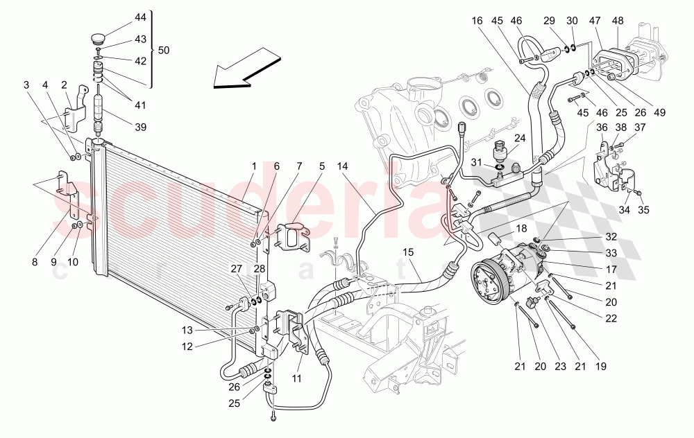 A/C UNIT: ENGINE COMPARTMENT DEVICES of Maserati Maserati GranCabrio (2013-2015) MC