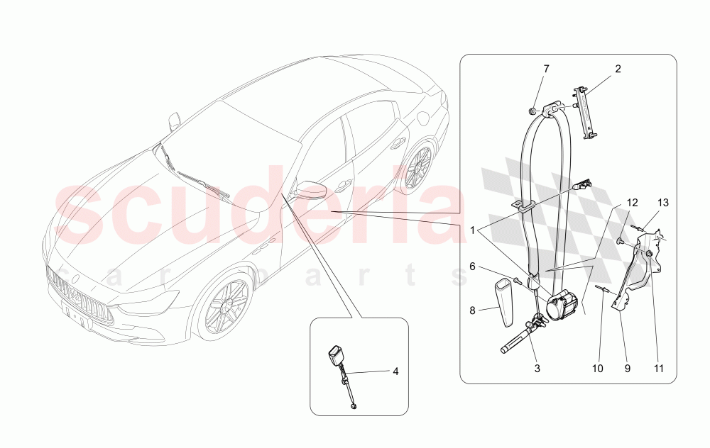 FRONT SEATBELTS of Maserati Maserati Ghibli (2014-2016)