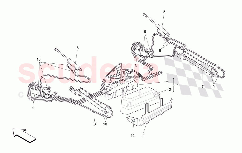 ELECTRICAL CAPOTE: HYDRAULIC SYSTEM of Maserati Maserati GranCabrio (2016+) MC Centennial