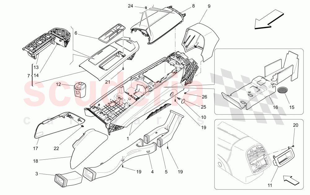 ACCESSORY CONSOLE AND CENTRE CONSOLE of Maserati Maserati Quattroporte (2013-2016) S Q4