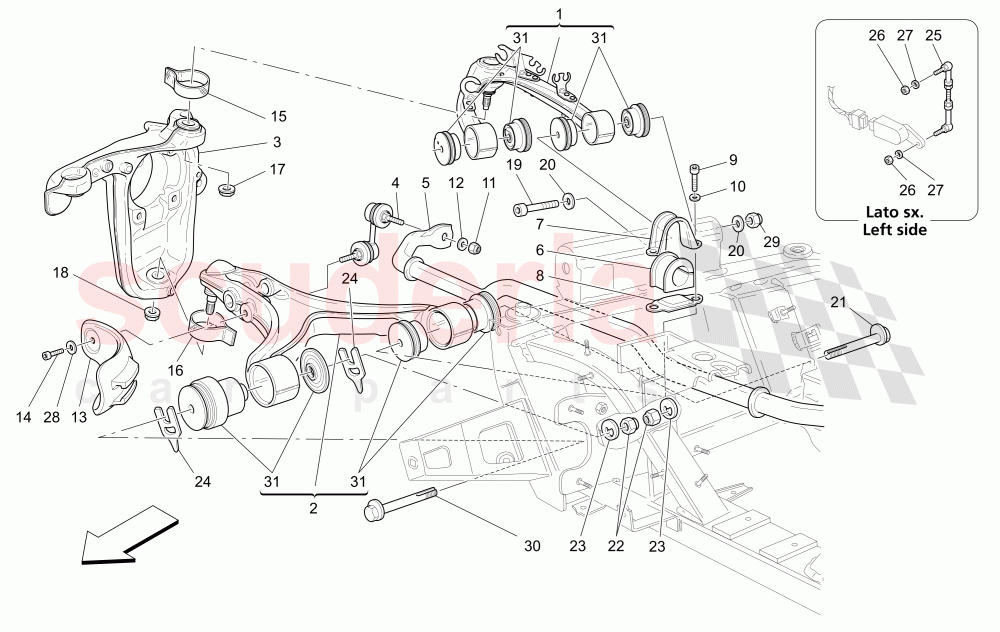 FRONT SUSPENSION of Maserati Maserati GranCabrio (2017+) Special Edition