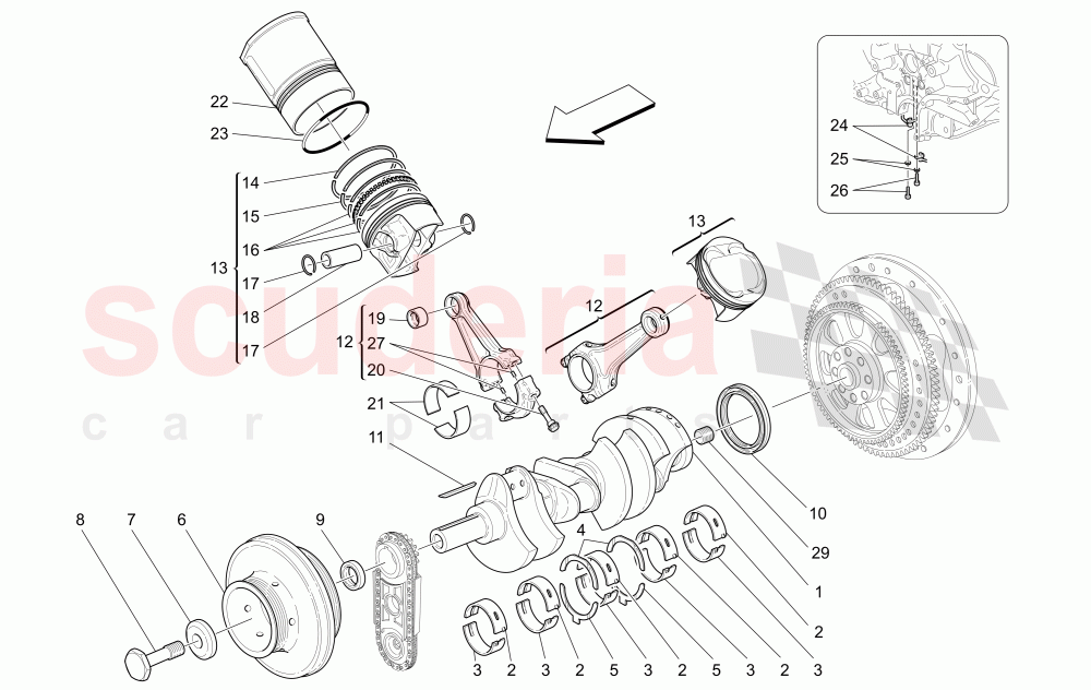 CRANK MECHANISM of Maserati Maserati GranTurismo (2009-2012) S Auto