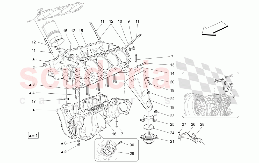 CRANKCASE of Maserati Maserati GranTurismo (2009-2012) S Auto