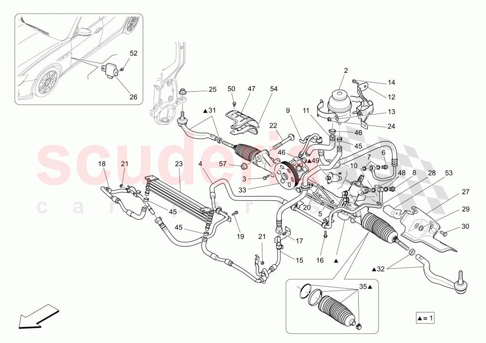 COMPLETE STEERING RACK UNIT of Maserati Maserati Ghibli (2017+) Diesel