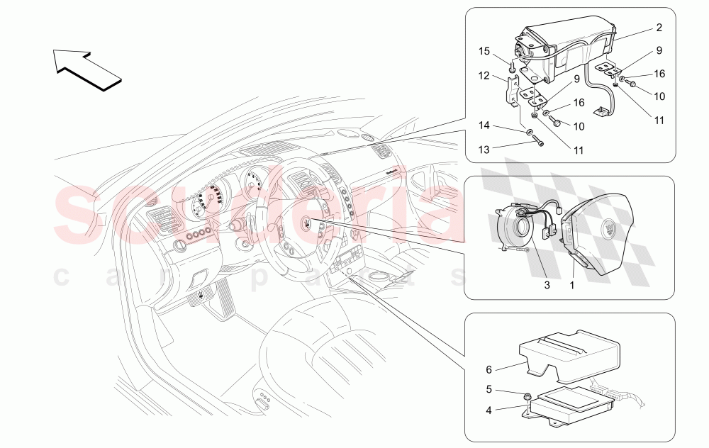 FRONT AIRBAG SYSTEM of Maserati Maserati Quattroporte (2008-2012) 4.2