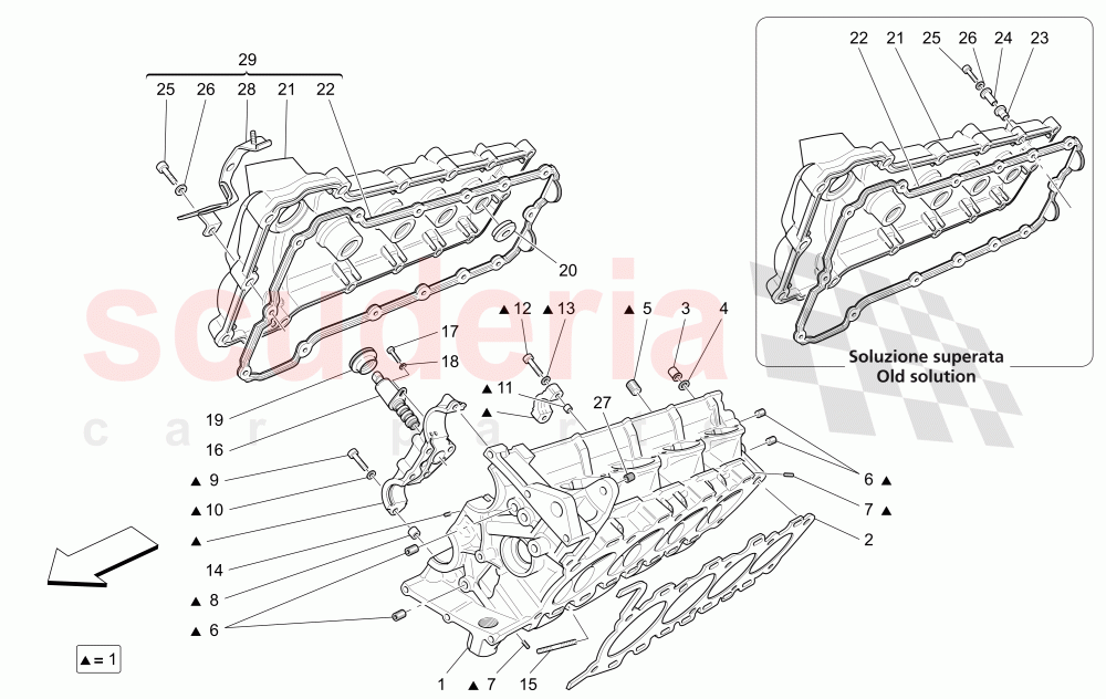 RH CYLINDER HEAD of Maserati Maserati Quattroporte (2003-2007) Auto