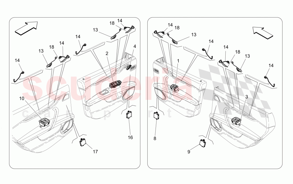 DOOR DEVICES of Maserati Maserati Quattroporte (2017+) S V6 410bhp