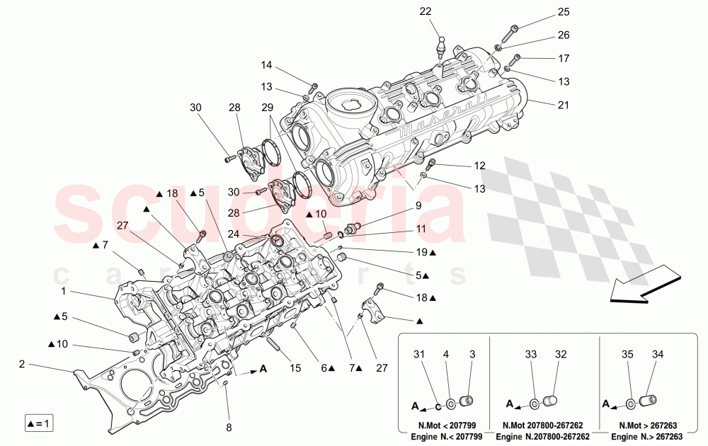 LH CYLINDER HEAD of Maserati Maserati Ghibli (2017+) S Q4