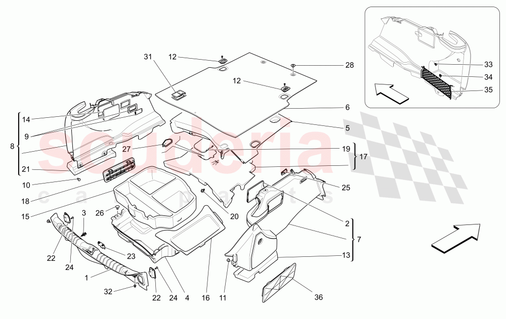 LUGGAGE COMPARTMENT MATS of Maserati Maserati Ghibli (2014-2016) S Q4